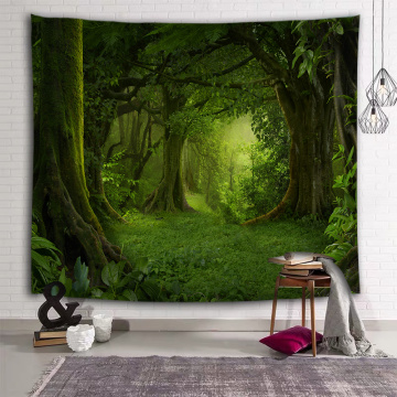 Baum Wald Tapisserie Wandbehang Baum Pol Stamm Natur Grün Wandteppich Wohnkultur