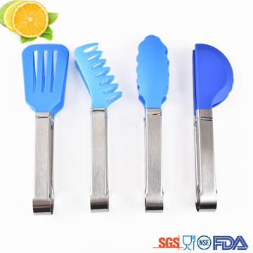 Colorful small stainless steel Nylon food tong