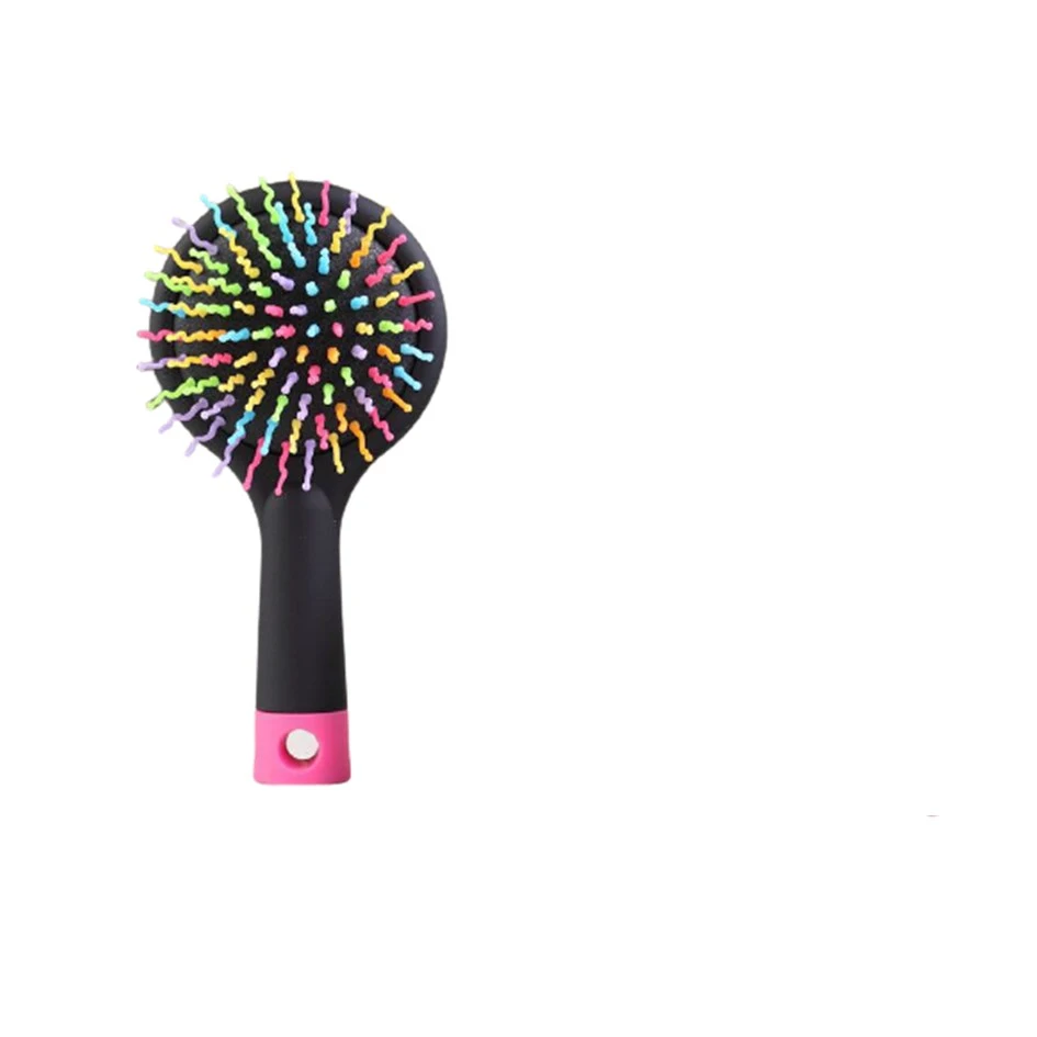 Colorful Rainbow Paddle Hair Brush Scalp Massager Hair Styling Brushes