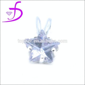 Main stone star shape silver pendant