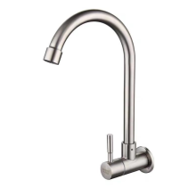 Wall mounted 304 stainless steel classic style kitchen faucet for single cold