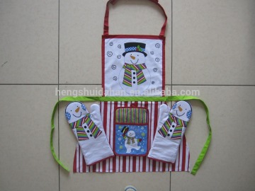 kitchen oven apron mitt and potholder set