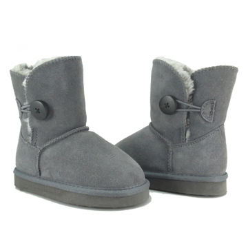 Girl kids grey suede boots for winter