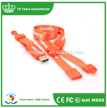 Hot sale OEM promotional colorful neck strap usb customized lanyard usb 2.0 flash drive