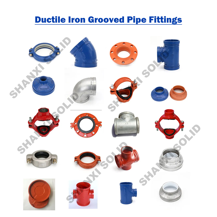 Ductile Iron Grooved Pipe Joints and Threaded Mechanical Cross