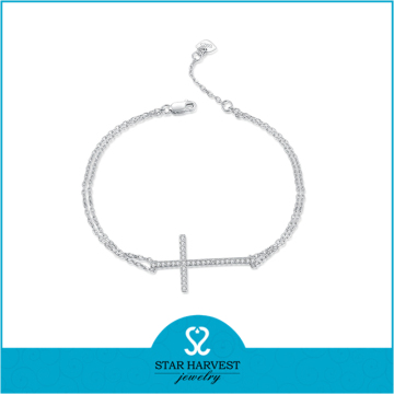 Designer's Collection Sterling Silver Cubic Zircon Cuff Bracelet