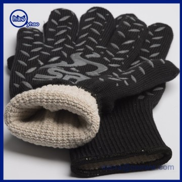 100% cotton lining heat protection grill gloves barbecue gloves