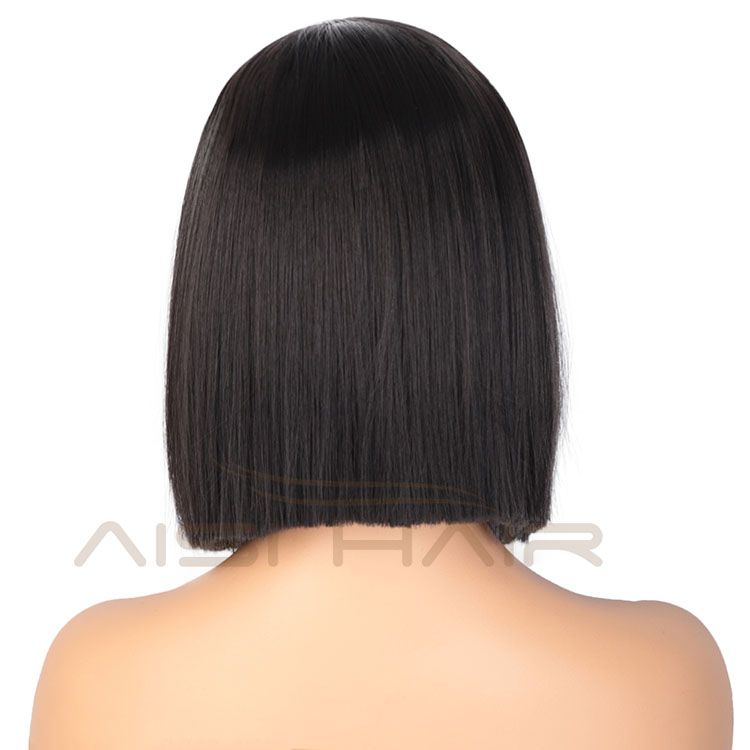 Black ForBlack Women Wigs Cosplay Party Short Bob Silky Straight Heat Resistant Synthetic Fiber Hair Wigs