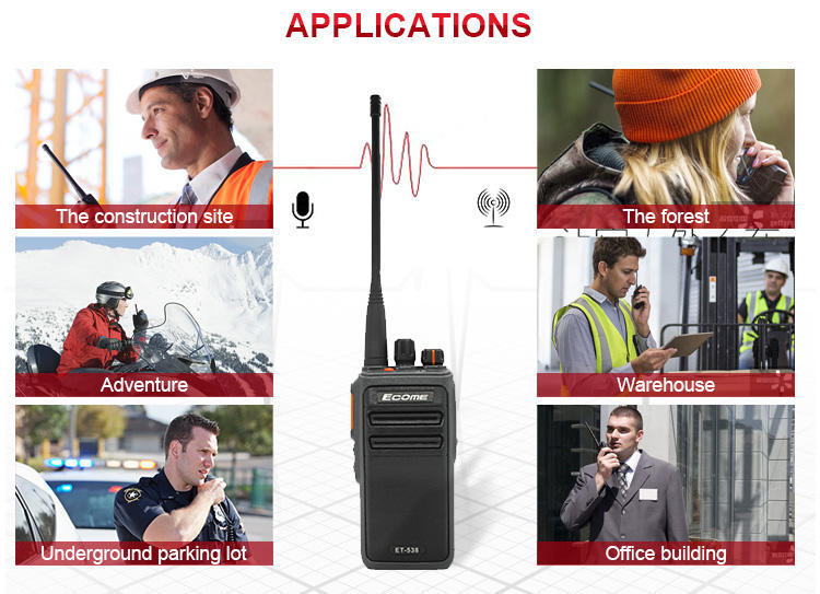 طويل المدى ecome et-538 احترافي ثنائية الاتجاه الراديو المضاد للماء walkie talkie