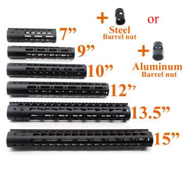 Black 7" 9" 10" 12" 13.5" 15" inch AR-15 Free Float Keymod Handguard Picatinny Rail for Hunting Tactical Scope Mount System