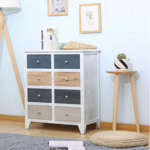 Modern Colorful Wood Chest Of Drawers Cabinet