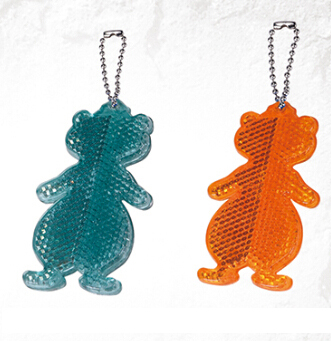 Reflective safety bear shape keychain