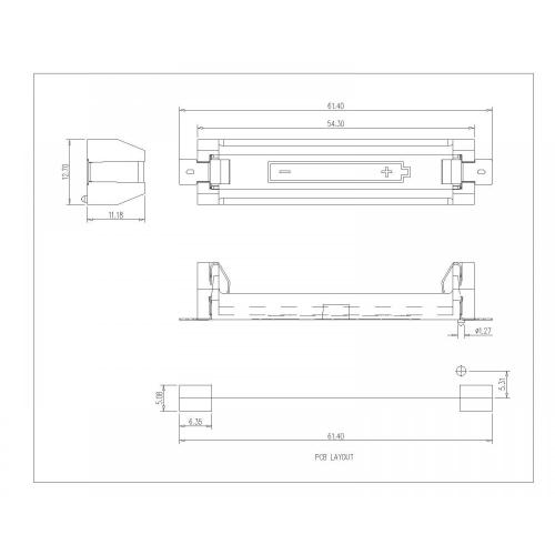 BBC-M-G0-A-1AAA-020 SINGLE AAA BATTERY HOLDER SMT