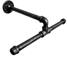 Space-Saving Wall-Mounted Pipe Clothes Hanging Bar Rack