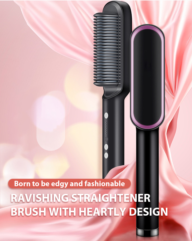 Mini Electric Hair Straightener Brush