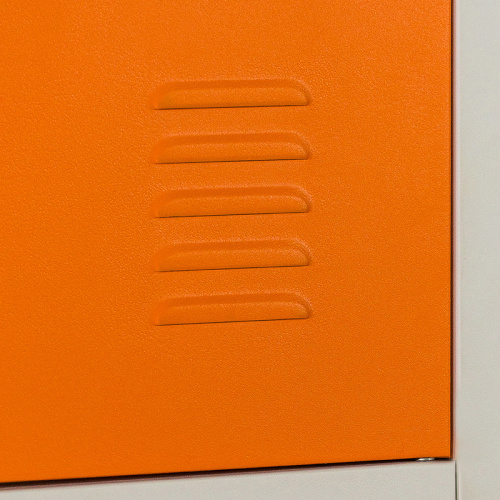 Single Orange Metal Locker 2 Türen