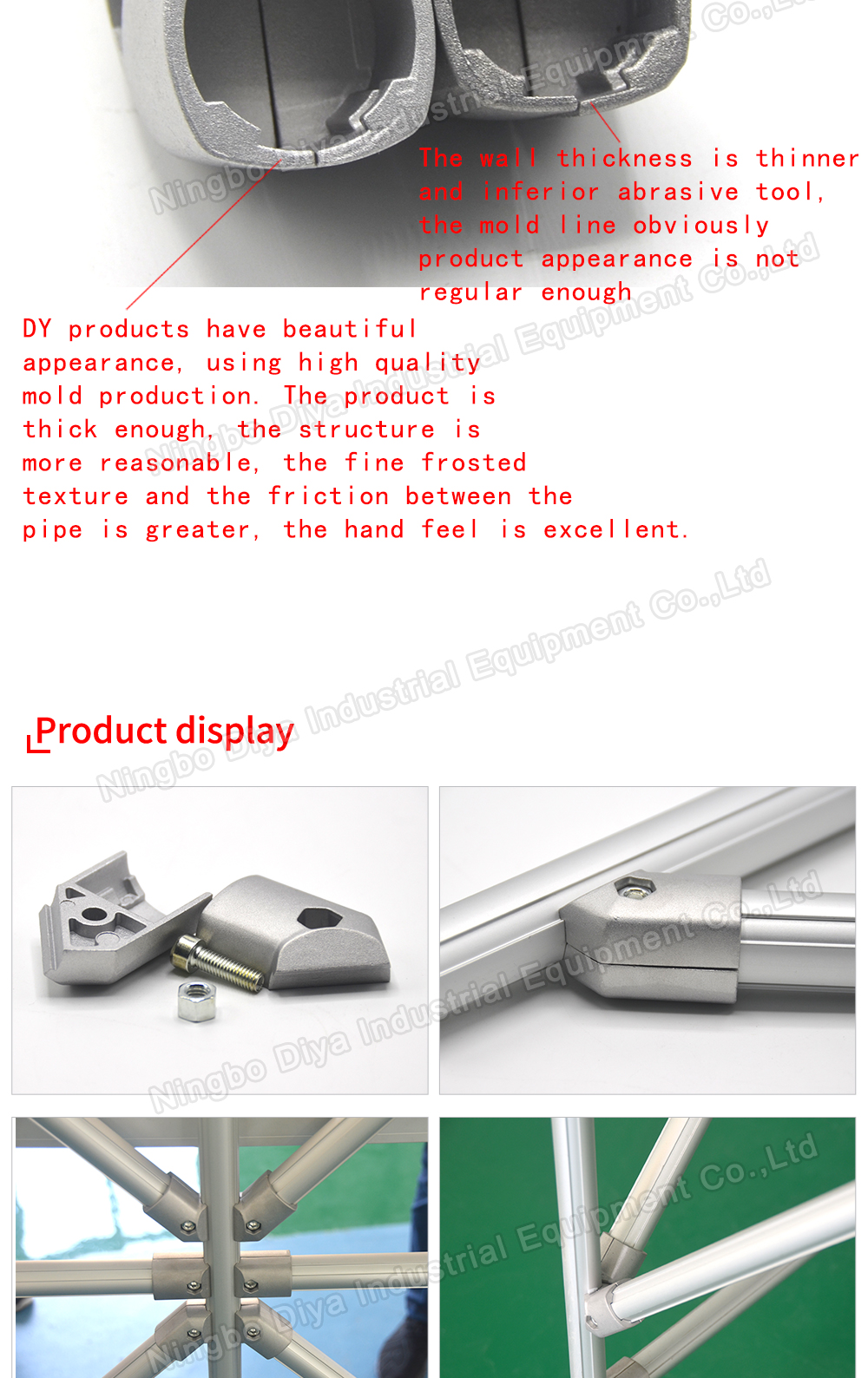 Hot Sell Double Side 45 Degree Aluminum Joints to Connect OD28mm Aluminium lean tube