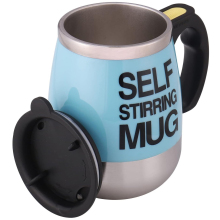 Double Insulated Self Stirring Stainless Steel Travel Mug - 400ml Capacity
