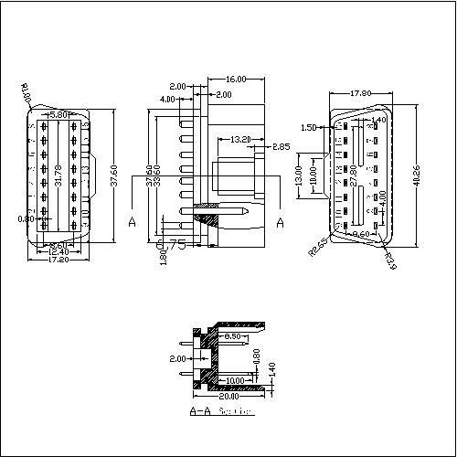 OBD-16G0-X-X-X-PG007 OBD 16P Male Straight Angle Solder 24V Type