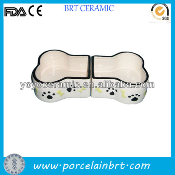 good cute wholesale ceramic bone shaped dog bowl