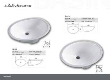 Ceramic Basin Undermount Oval