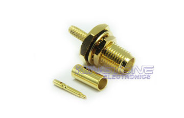 Gold Sma Male Female Coax Cable Connectors Bulkhead Crimp Style With Reverse Polarity Plug