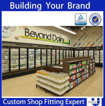 2017 Customized high quality MDF wooden supermarket shelf