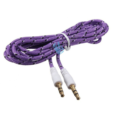 3.5mm Braided Audio Cable Round Car Stereo Auxiliary Cable