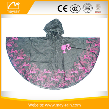 cheap promotional full printed logo pvc kids rain poncho