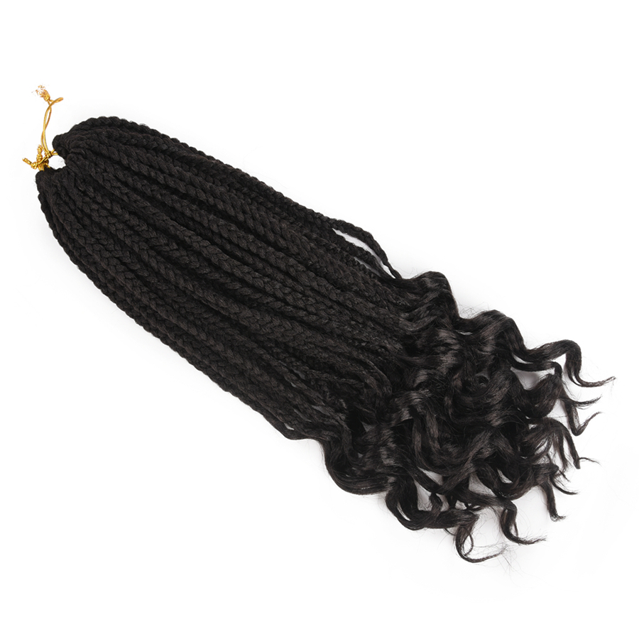 Julianna 18 Inch 3D Split Twist Curly End Synthetic Crochet Hair curly Box Braid Hair Extensions