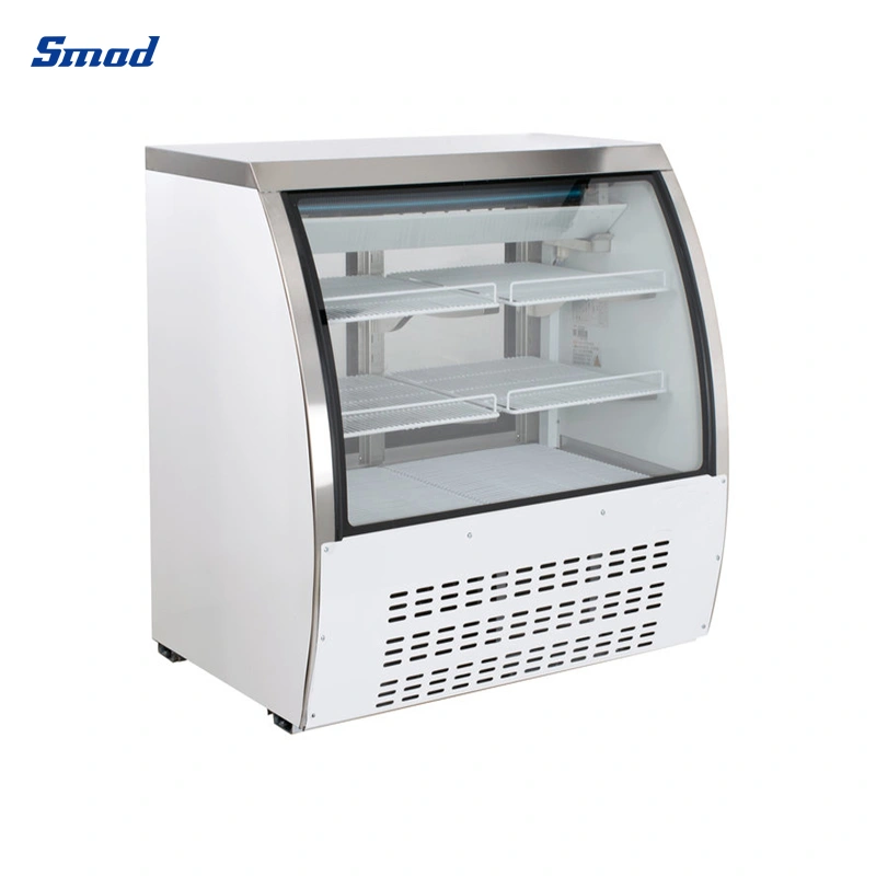 Smad Curved Glass Refrigerated Deli Meat Display Case Showcase Chiller