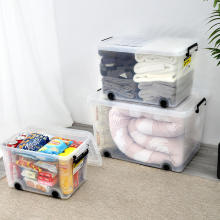 transparent rolling storage boxes with wheels