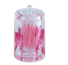 Fancy Clean Liquid Penholder-Shaped Cotton Bud Holder with Various Floaters Inside