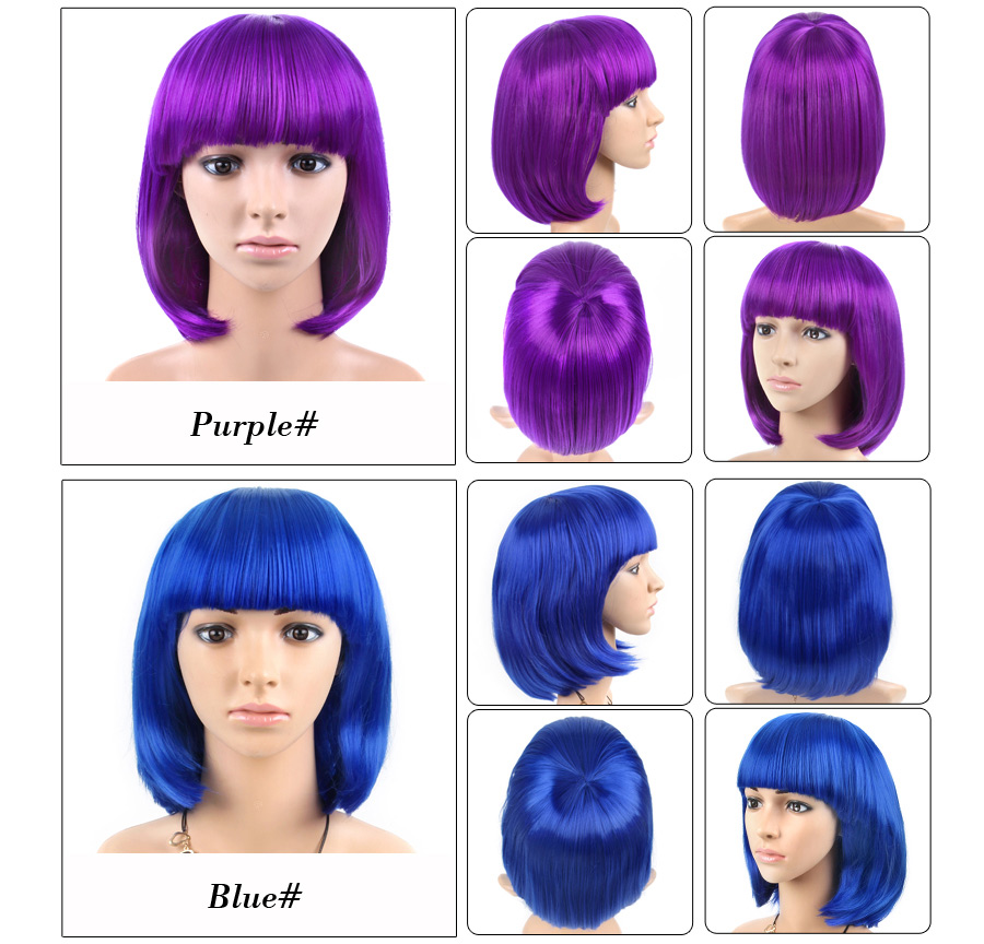 Natural Wave Straight Bob Cosplay Wig For Party