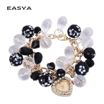Wholesale Fashion Crystal Beads Metal Bracelet Watch