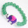 Pulsera de piedras preciosas de aventurina verde con pieza de elefante de aleación