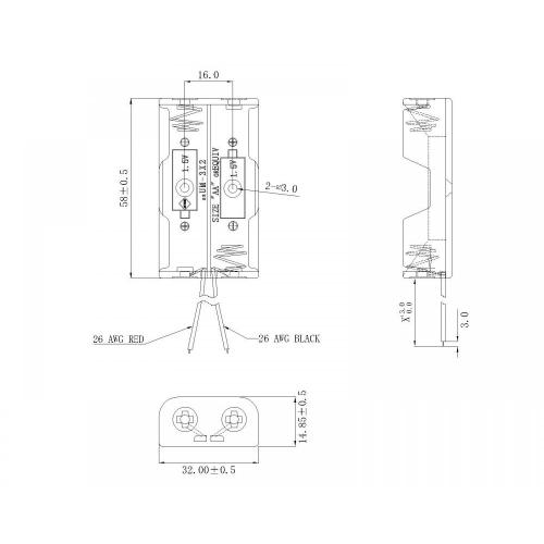 BBA-5-2-XB 2 adet AA Pil Tutucular