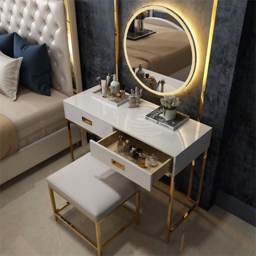 Bedroom 2 Drawers Led Mirror Dressing Table