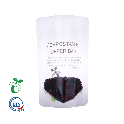 Sac d&#39;emballage alimentaire zippé compostable avec fenêtre