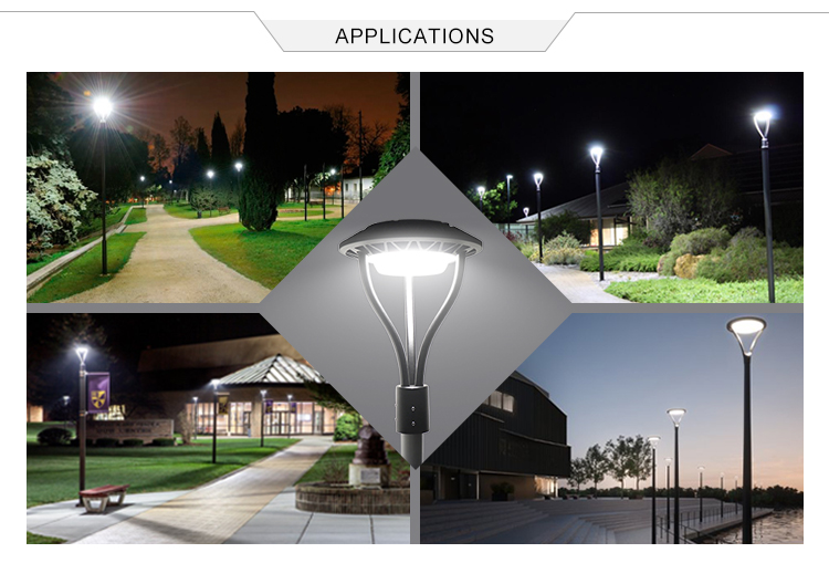 Waterproof photocell landscape led street lights 60w 100w 150w post top led lighting fixture post top lights modern