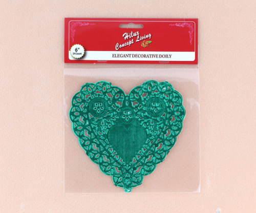 6 inch hartvorm groene folie kleedje