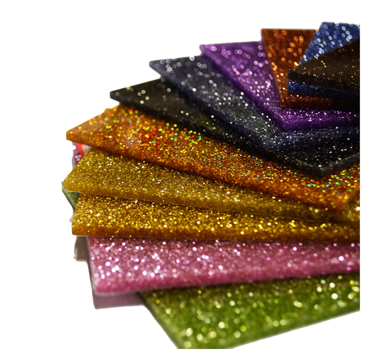 Laser cut plastic super premium Holographic glitter acrylic