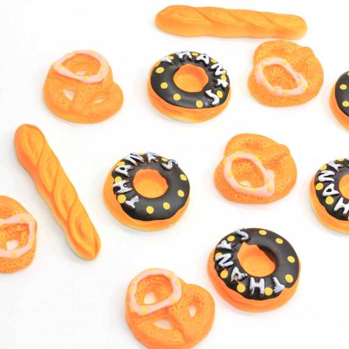 Donut panes a granel postre en forma de Flatback resina comida cabujón DIY juguete decoración cocina cubierta adornos cuentas