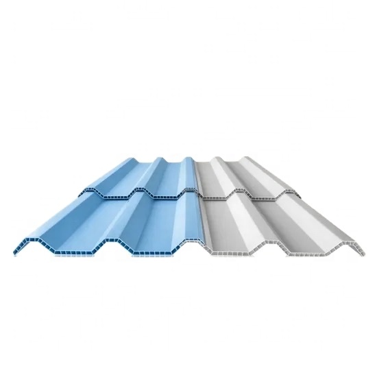 30 ans Garantie Isolation thermique Talles de toit en plastique toit de toit UPVC Twin Mur Mollow Panneau de toit UPVC Matériaux de construction