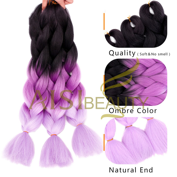 Aisi Beauty Wholesale Cheap Vendor Hotselling Ombre Color Jumbo Box Braid Twist Synthetic Crochet Braiding Hair Extensions