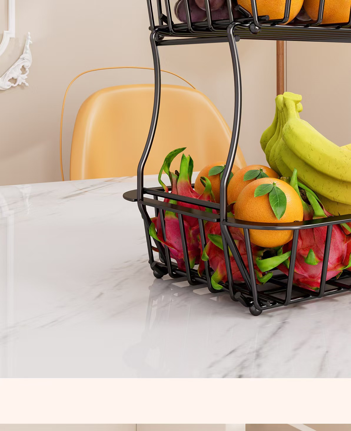 سازماندهی ذخیره سازی آشپزخانه فلزی دو طبقه Dual-Tier Metal Kitchen Storage Organizer