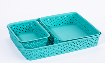 plastic storage baskets set stationery organize basket 3pcs