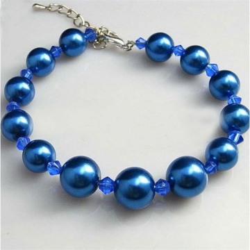 Custom Blue Pearl beaded Bracelet