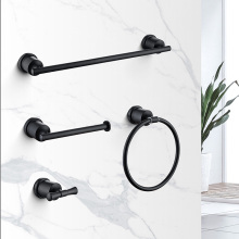 Black Bathroom Accessories Set - 4 Piece Luxury Home Designer Hardware