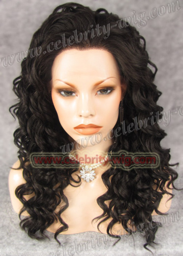 Dark Brown Medium Length Bounce Wavy Rihanna Synthetic Wig